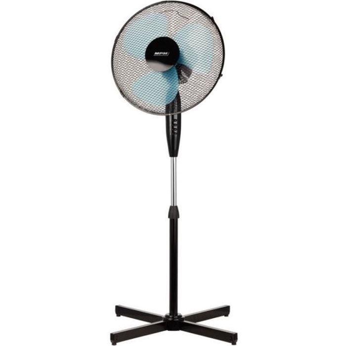 Ventilateur sur pied - MPM - Noir - 3 vitesses - Hauteur réglable - 60 dB - Mpm