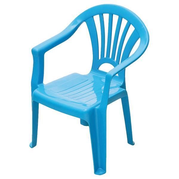 Chaise enfant en plastique bleu - COCHON, Je commande !