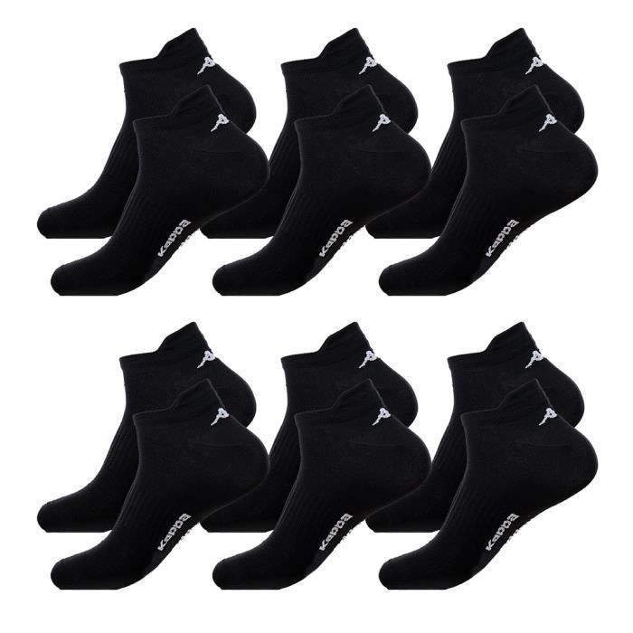 Socquettes Femme - KAPPA - Pack de 6 Paires - Tiges courtes - Respirantes - Pointure 36/40