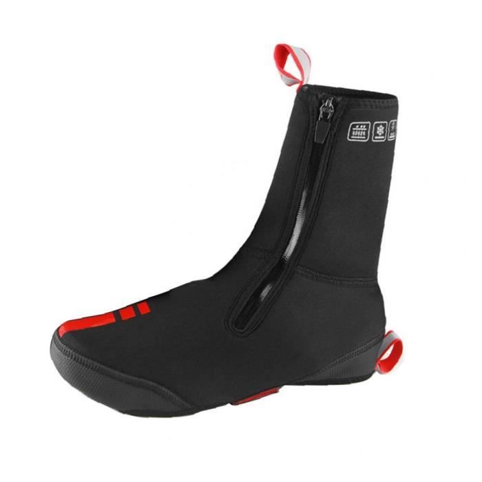 Crotchs à vélo Terrain étanche Polaire doublé VTT Chaussures à vélo chauds Couvre Vélo Hiver Protecteur thermique (Noir, M)