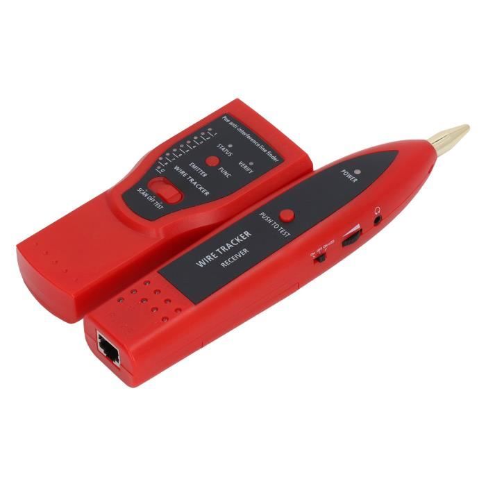 Testeur Câble Réseau 4-en-1 - RJ45, BNC, RJ11, USB - LED Et Buzzer - Professionnel