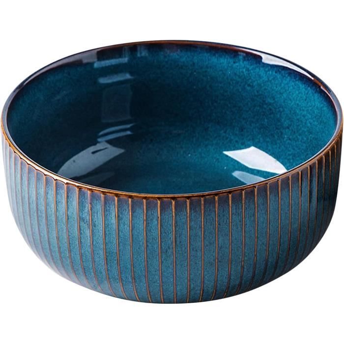Grand Bol En Céramique 23,5 Cm – Service Rond Multicolore Pour Salade, Pâtes, Fruits – Neuf