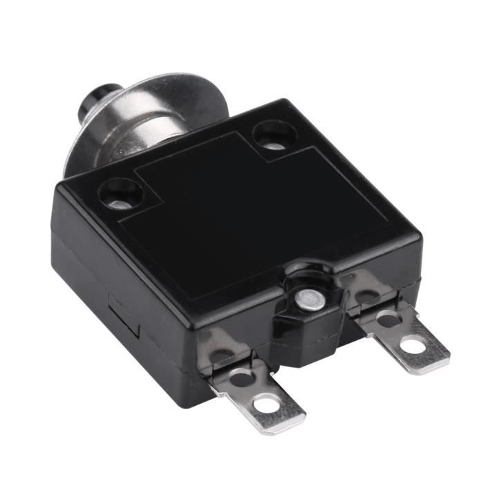 Disjoncteur à Bouton Poussoir 15A - Protection Surcharge Et Court-Circuit - Réarmement Manuel - Pour Circuit Auto Et Industriel (AC/DC)