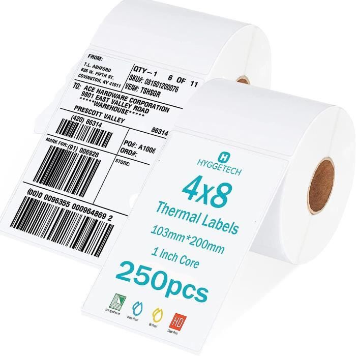 Étiquettes Thermiques Directes 100 × 150 Mm – 8 Rouleaux – Compatibles Zebra – Parfaites Pour Expédition & Adresses
