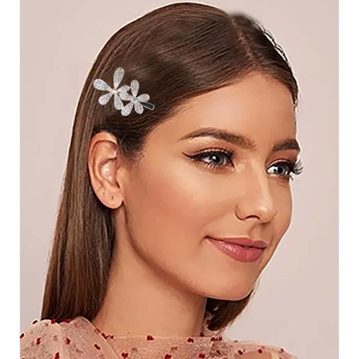 Barrette à Cheveux Papillon 3.5'' - Cristal Autrichien, Dorée Avec Ambre Et Topaze, NEUVE