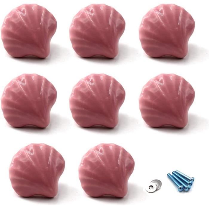 Lot De 2 Poignées De Tiroir Céramique Rose - Style Shabby Chic, Vert Pastel, XL 6cm
