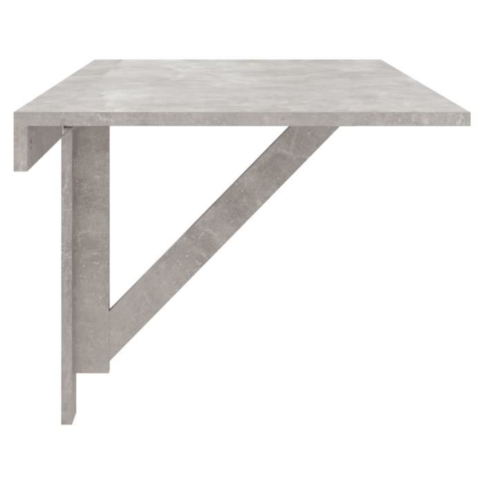 table murale pliable gris béton 100x60x56 cm bois d'ingénierie bon qualité cya