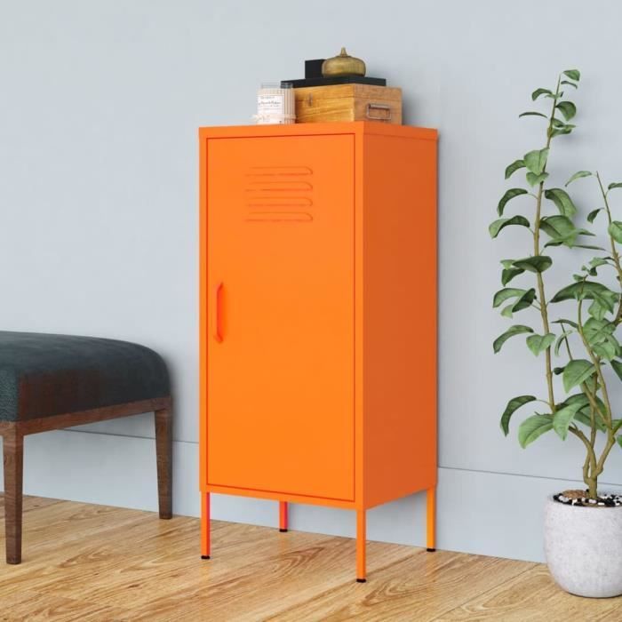 armoire de rangement orange 42,5x35x101,5 cm acier 336192