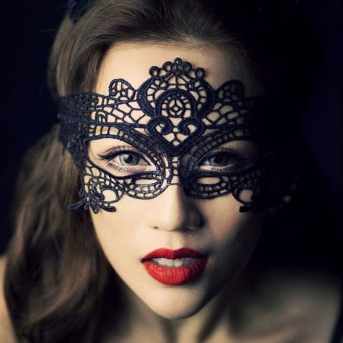 Vénitiens Masque avec fleur noir NEUF-Carnaval Masque Visage