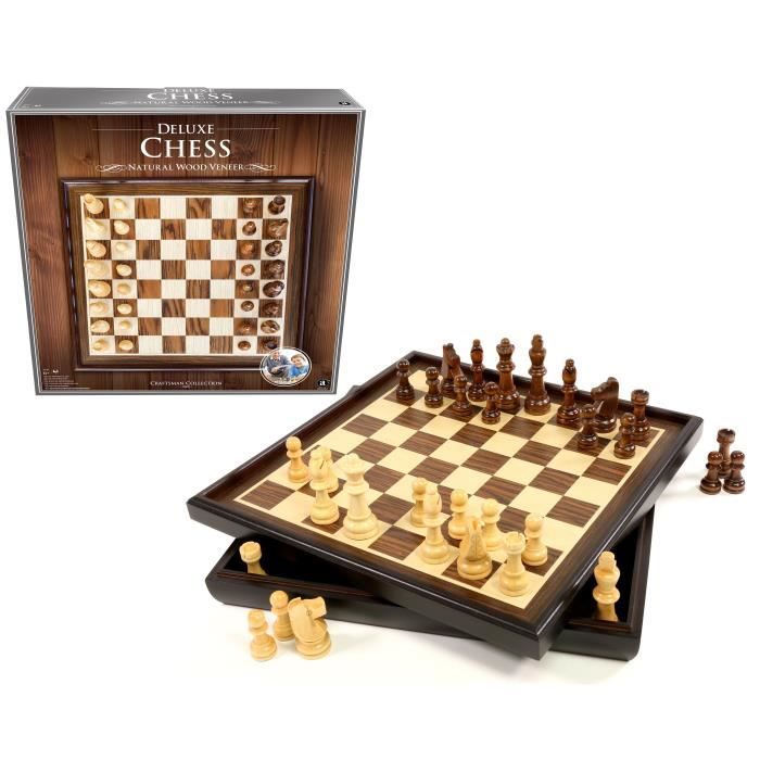 Noyer Square Pro Jeu dechecs No 4 /Échiquier /& Pi/èces d/échecs Staunton 4