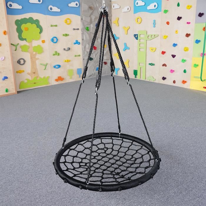 COSTWAY Balançoire Nid d'Oiseau Rond 102 cm pour Arbre Enfants-Cordes