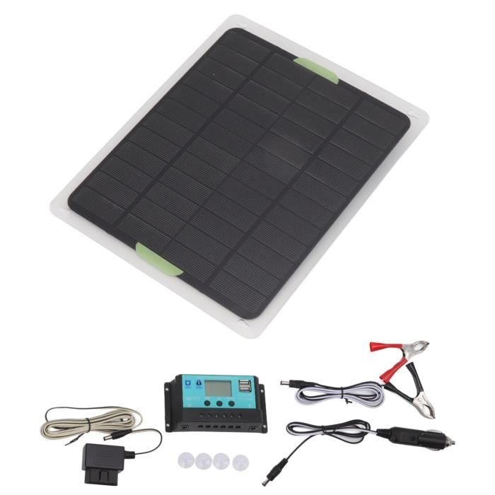 Chargeur De Batterie Solaire 12V 20W Avec Contrôleur Intelligent - Pour Voiture, Camping-car, Bateau - Kit Portable
