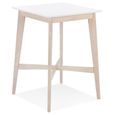 Table haute KOKIDO en bois blanc et finition naturelle - Dimensions : 70x70x105 cm-1