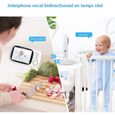 PIMPIMSKY Babyphone Vidéo Sans fil 3.2" LCD Couleur Caméra Bébé Surveillance 2.4 GHz Communication Bidirectionnelle Vision, Vision N-1