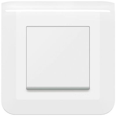 Interrupteur ou va-et-vient Mosaic 10A blanc complet avec plaque et  fixation à griffes - particulier