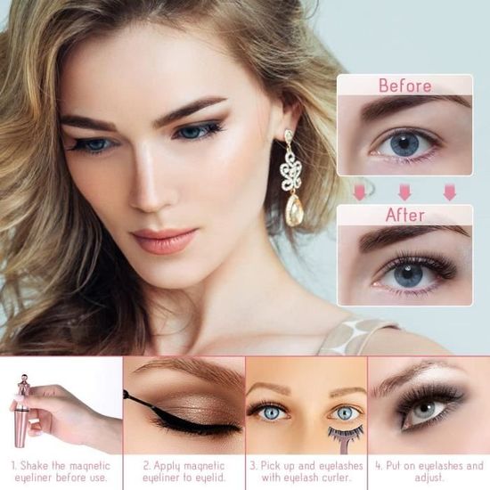 Faux Cils Magnétiques 3D Réutilisables Sans Colle - Effet Naturel, Facile à Poser