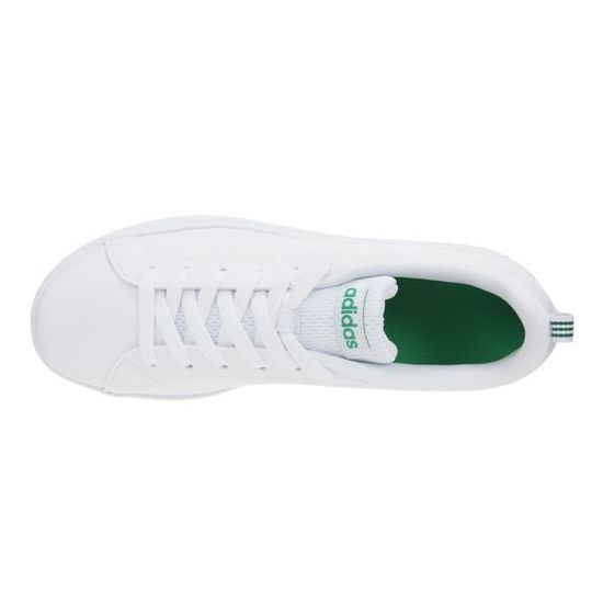 Baskets ADIDAS Vs Advantage Clean Enfant Blanc et vert Cuir lisse Lacets Semelle en caoutchouc Blanc et vert Cdiscount Chaussures
