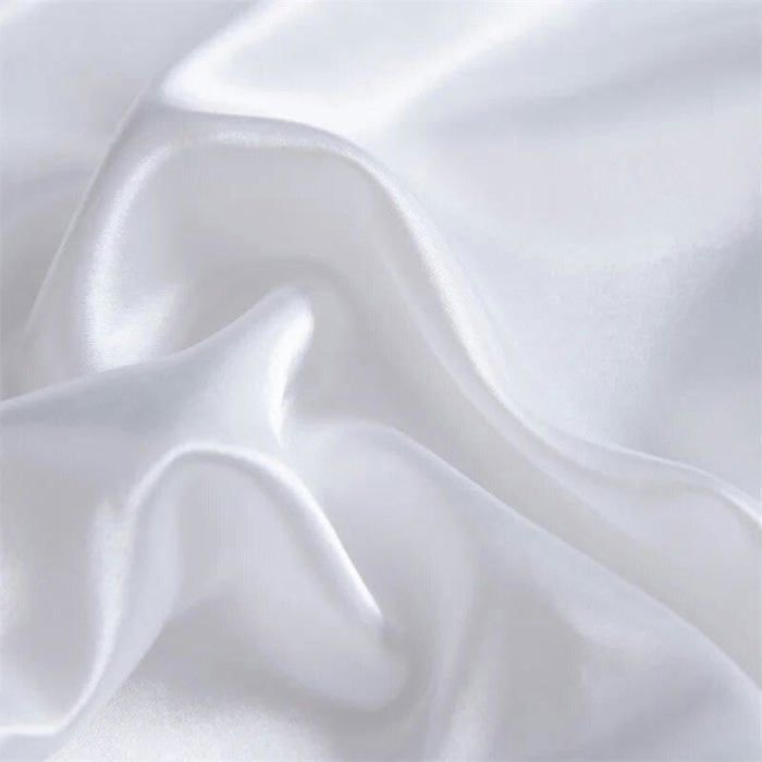 Drap-housse En Satin Polyester - Élastique Sur Tout Le Tour, Taille 135x190x25 Cm, Couleur Blanc - 6