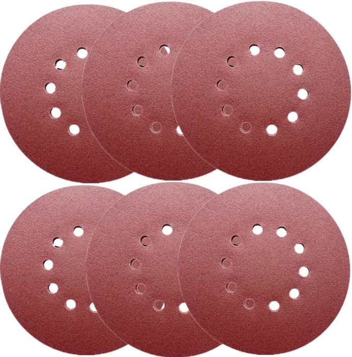 Lot De 10 Disques Abrasifs 225mm Grain 180 - Pour Ponçage Mural Et Traitement De Surface
