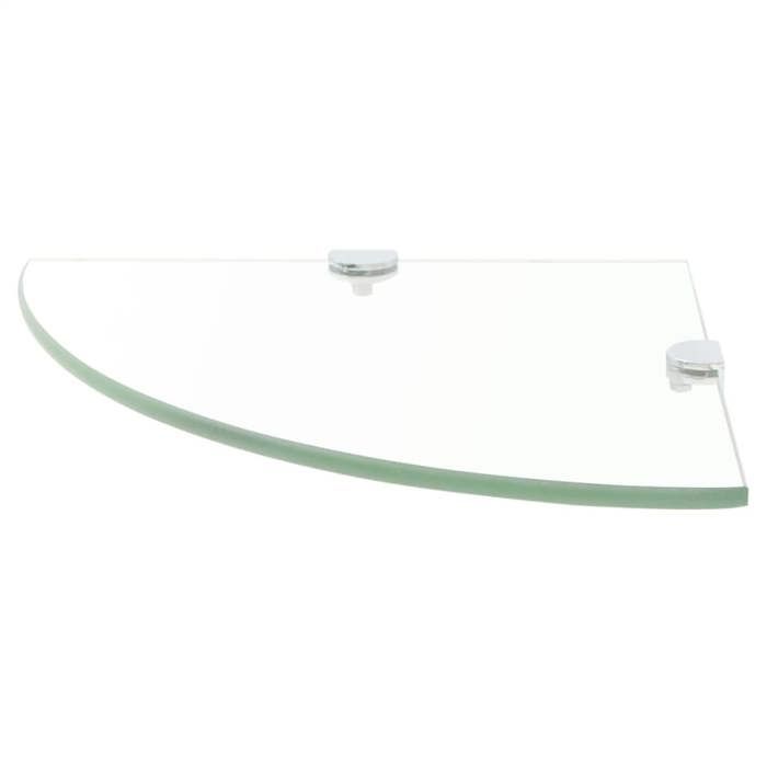 SAL Étagère de coin avec supports chromés Verre Blanc 35 x 35 cm 7406558862269 - Maison