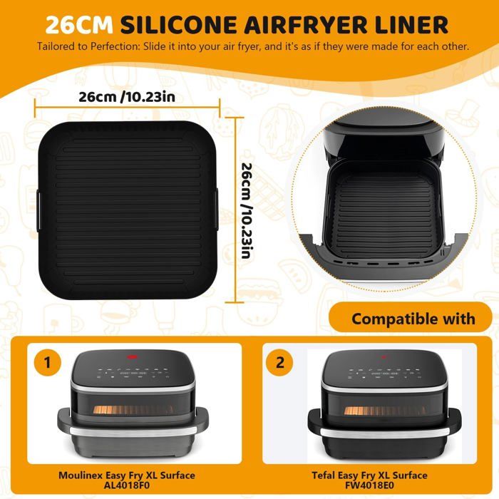 Zaxiva 5Pcs Moule Silicone Air Fryer, Moule Air Fryer Pour Ninja AF500EU COSORI, Accessoire Air Fryer Ninja Foodi Flex 10.4L AF500EU/ COSORI Air Fryer 10L Twinfry, Plat Pour Air Fryer Ninja