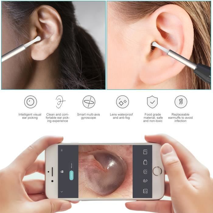 Appareil de nettoyage des oreilles intelligent, appareil médical pour  retirer le cérumen, appareil photo, cure-oreille