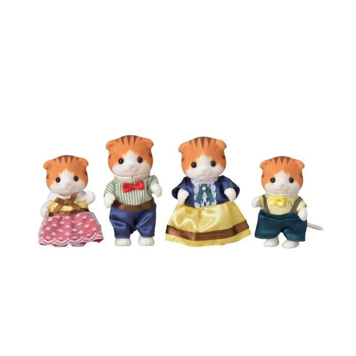 Sylvanian Families - Le Village - La Famille Chat Tigre - 5180 - Famille 4  Figurines - Mini Poupées - Multicolore