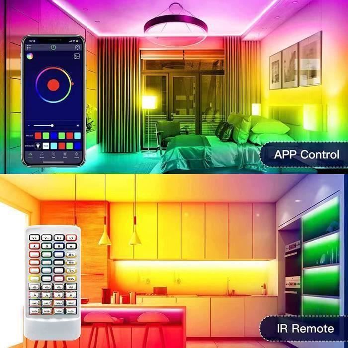 Ruban LED 15M, Smart Led Chambre 5050 Bande Led Ruban Rgb App Contrôle, Led  Ruban avec Télécommande Bluetooth A177 - Cdiscount Maison