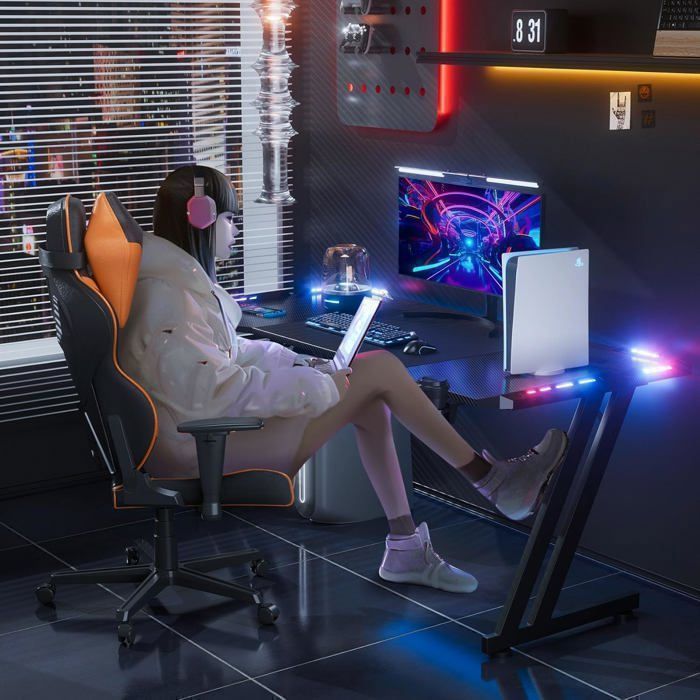 Bureau Gaming avec LED et Prise Intégrée - Dispo en Guadeloupe – Flip