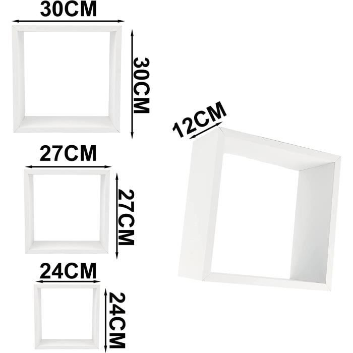 H HANSEL HOME Étagère murale 60 x 25 x 4 cm Couleur chêne vieilli Étagères murales Fixation invisible