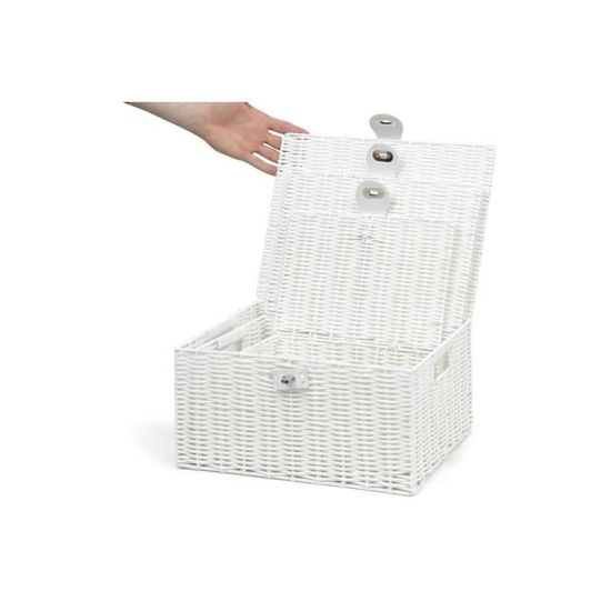 Sorbus Lot De 3 Paniers De Rangement Avec Couvercle En Maille Tiss E La Main Pour Organiser Le Linge De Maison Et Organiser Le Rangement Panier~p113670605