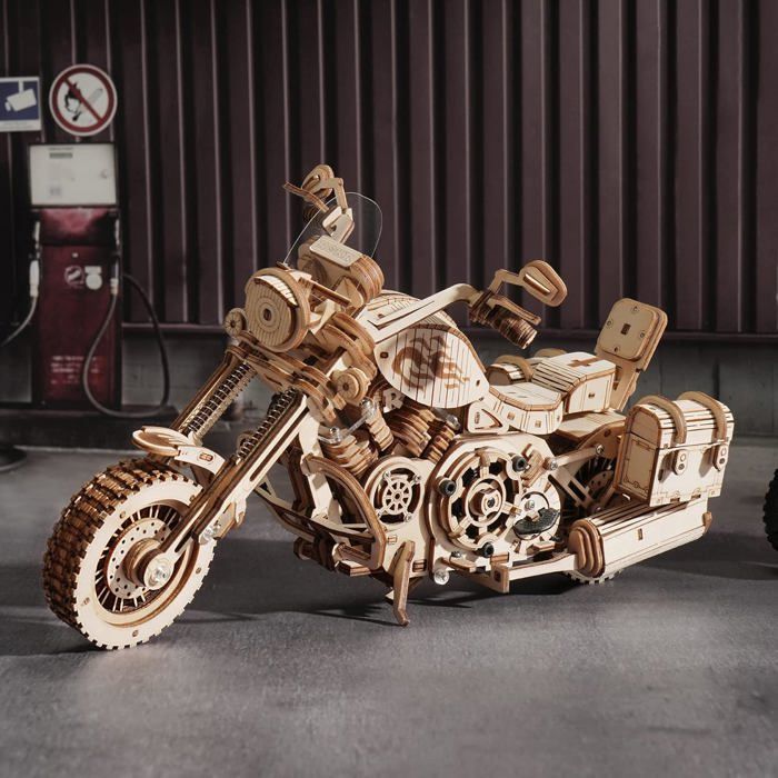 ROKR Model Wooden Puzzle Wood 3D Mechanical Gears Motorcycle Cruiser Adult Construction Adult Cruiser Motorcycle ROKR Model Wooden Puzzle Wood 3D Mechanical Gears Motorcycle Cruiser Adult Construction Adult Cruiser Motorcycle