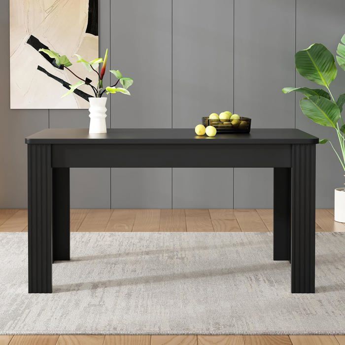 Moderne Table à manger rectangulaire de cuisine, structure en métal