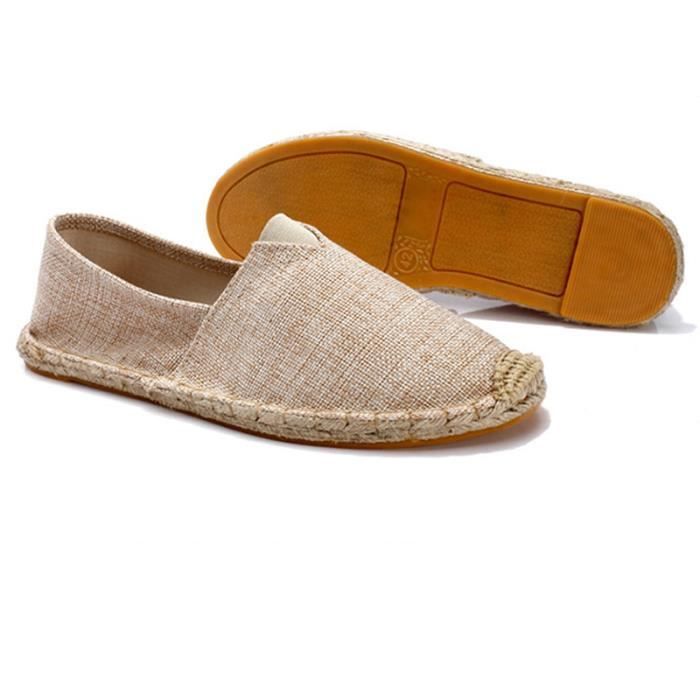 Espadrilles Classiques Homme Bleu Marine - Toile Coton, Semelle Jute - Fabriqué Main En Espagne