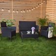 Gardenista Coussin de chaise de canapé de jardin extérieur, coussin de canapé résistant à l'eau pour meubles en rotin 3pc, Noir-3