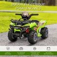 Buggy électrique enfant quad électrique pour enfant de 18 à 36 mois effet lumineux 6 V 2 Km/h max. métal PP vert-3