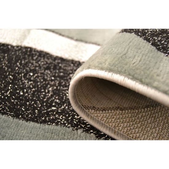 Bahia Tapis De Salon 200x290 Cm Gris Noir Et Blanc
