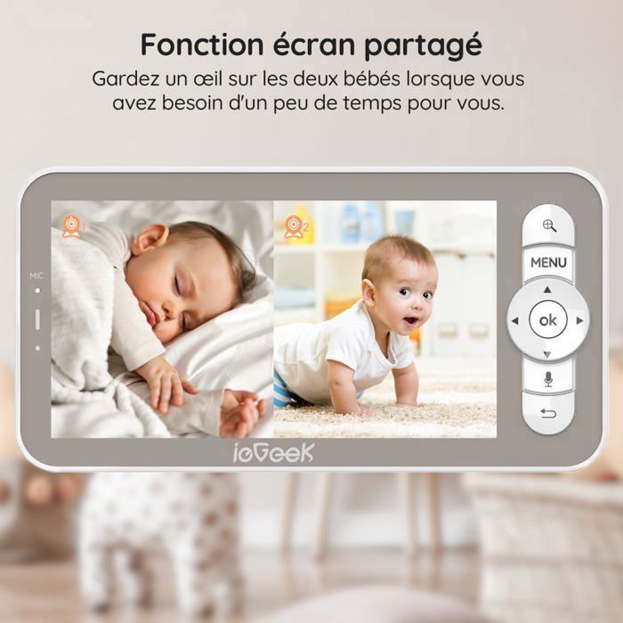 Babyphone Vidéo ARENTI Avec Caméra 1080P - Détection De Mouvement, Vision Nocturne, Audio Bidirectionnel - Connecté Smartphone