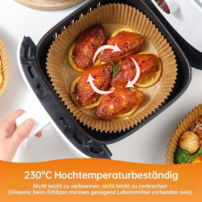 100 PCS Air Fryer Feuilles de Papier, Parchemin Papier pour