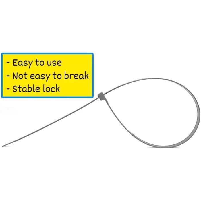 100 Colliers De Serrage Nylon 2.5mm - Attaches Câble Réutilisables - Pour Électricité, Rangement - Noir