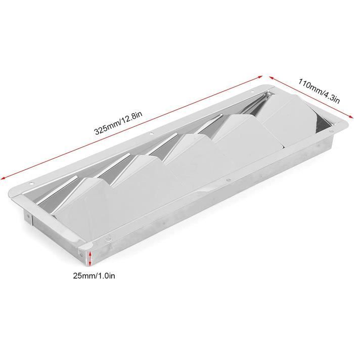 Grille D’Aération Bateau 8 Fentes – Acier Inoxydable 427 X 76 Mm – Ventilation Marine Anti-Eau
