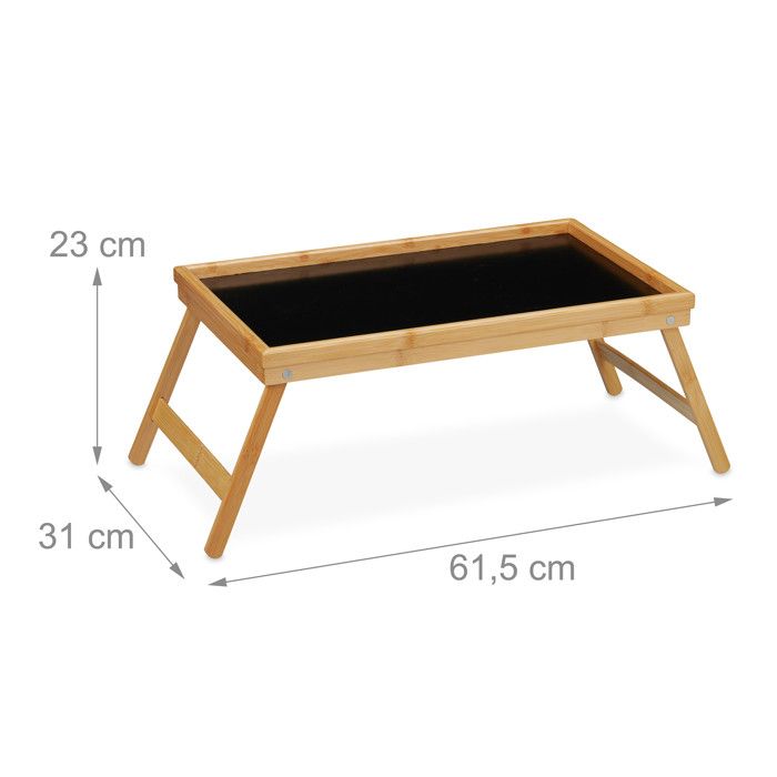 Relaxdays 10012858 Plateau de Lit Bambou 50 x 3… - Maison