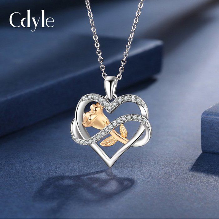 Collier Cœur Rose Argent 925 - Bijou Romantique Pour Maman, Amie, Copine - Cadeau Saint-Valentin & Noël