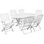Salon De Jardin Meuble De Jardin 7 Pcs Blanc Bois D Acacia Achat