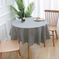 12 -Nappe décorative en coton et lin, 150cm, nappe ronde pour Table à manger-0