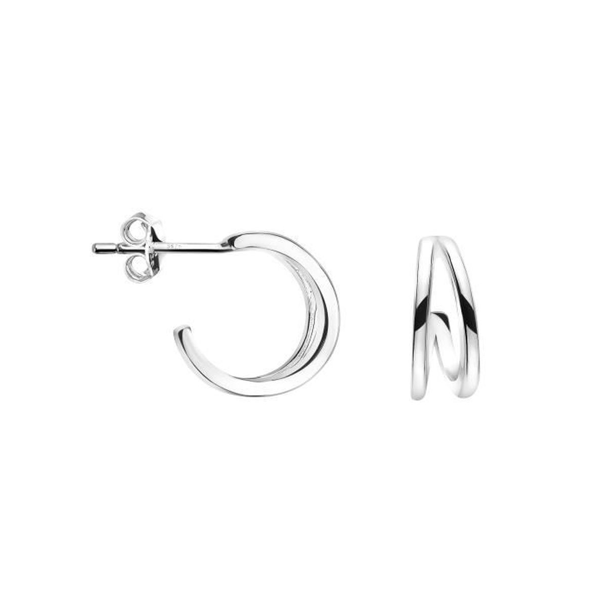 Boucles d/'Oreilles pour Femmes en Argent 925 SOFIA MILANI 20860 Boucles d/'Oreilles Créoles avec Motif en Forme de Cercle