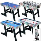 HLC Table Multi Jeux 4 en 1, 4ft Table Multijeux Pliable, Baby Foot, Table De Billard, Tennis De Table, Hockey, Cadeaux Pour Enfants