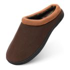 Lordfon Pantoufles Homme Chaudes et Douces Marron Taille 44 45