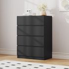 DRIPEX Commode 4 Tiroirs Meuble Rangement Moderne Table de chevet Coiffeuse Meuble Chambre Bureau Salon Cuisine 70x40x88,5cm Noir mat