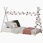 WEBER INDUSTRIES WEBER Lit cabane enfant Montessori- Pin massif - Blanc - Sommier inclus - 90x190 cm - Modèle SIOUX